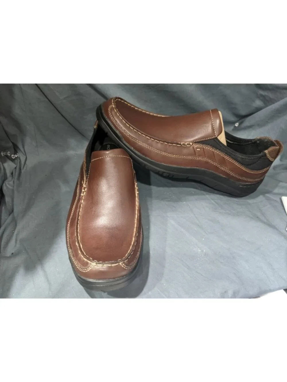 Bostonian Men's Kongo Excel Slip On Shoes Leather Brown Size 9 WIDE NEW IN BOX!